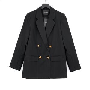 NWT NICHOLAS Black Twill Suiting Blazer 4